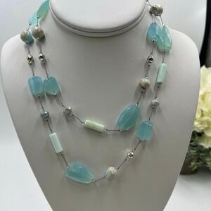 Margo Morrison Silverite, opal, chalcedony, Aqua terra jasper,  jasper Necklace